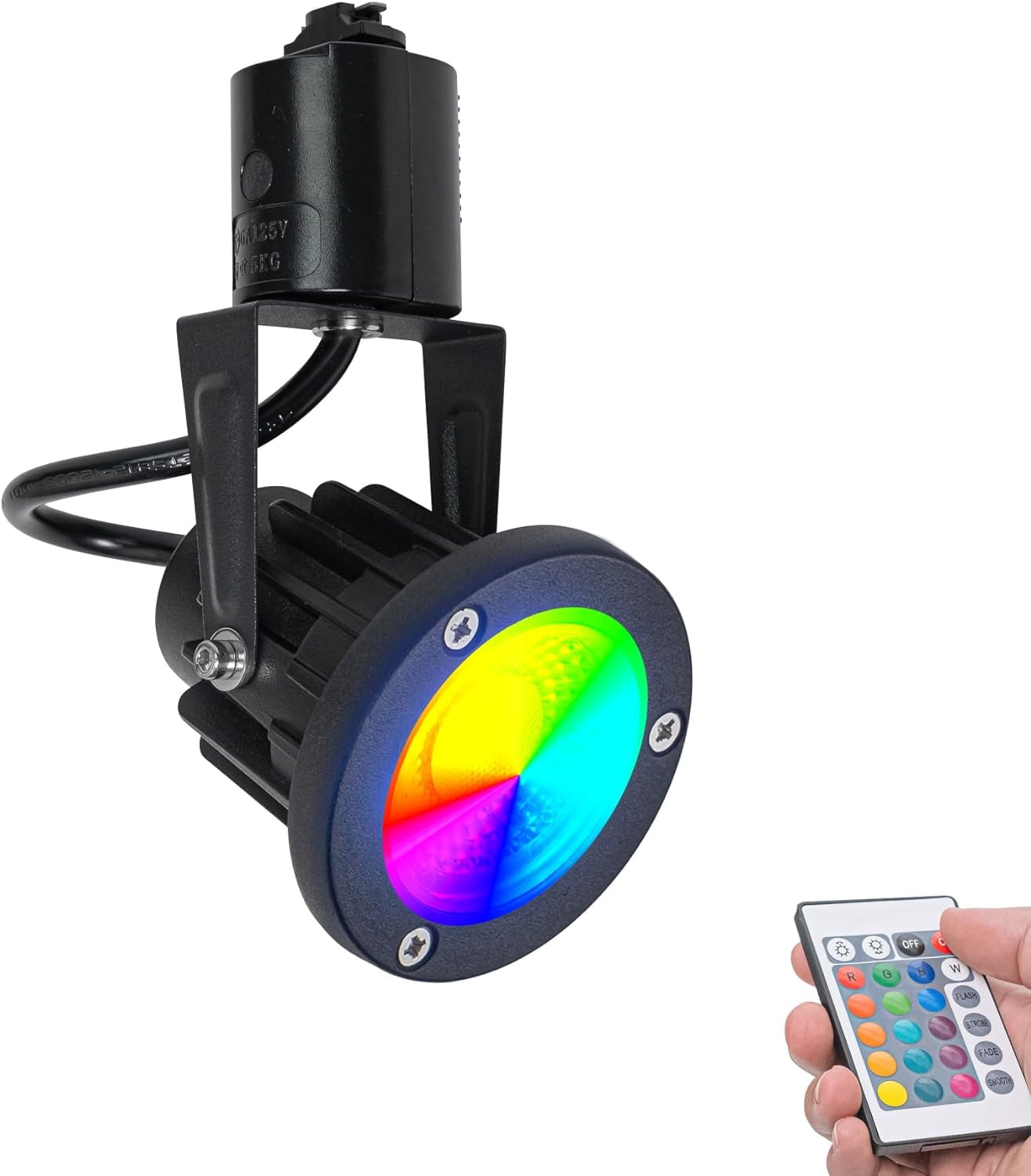 H-Type Track Mount RGB Spot Lamp Black Metal Adjusted Angle Remote ...