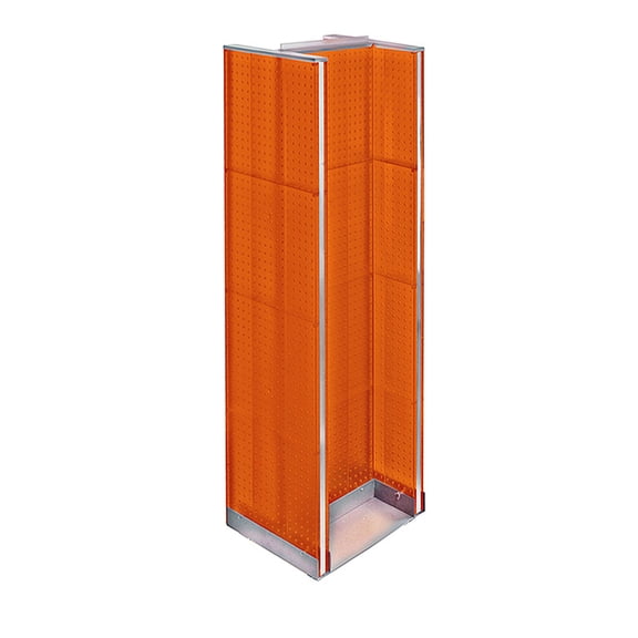 H-Unit Pegboard Floor Display on Revolving Base. Spinner Rack Stand. Panel Size: 16"W x 60"H