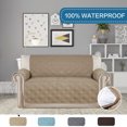 thumbnail image 1 of H.VERSAILTEX 1-Piece 100% Waterproof Reversible Quilted XL Loveseat Pet Cover Protector, Taupe, 1 of 7