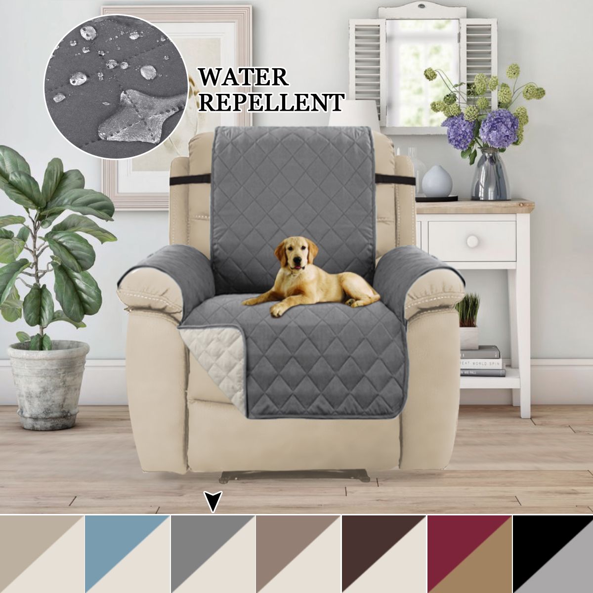 H.VERSAILTEX 1Piece Regular Reversible Recliner Pet Cover Protector