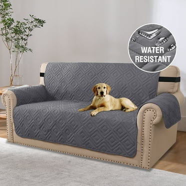 Primebeau 1-Piece Reversible Quilted Loveseat Pet Cover Protector, Gray