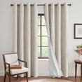 thumbnail image 1 of H.VERSAILTEX 100% Blackout Curtain Linen Textured Chenille Grommet Thermal Curtains for Bedroom Light-Blocking (2 Panels, 52" x 84", Natural), 1 of 6