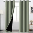 thumbnail image 1 of H.VERSAILTEX 100% Blackout Curtains for Bedroom 84 inch Long - Thermal Curtains Room Darkening Curtains & Drapes for Living Room 2 Panels Set, Light Sage, 1 of 6
