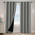 thumbnail image 1 of H.VERSAILTEX 100% Blackout Curtains for Bedroom Room Darkening Blocking Grommet Curtain for Living Room with Black Liner 2 Panels, 52" x 84" , Dove Gray, 1 of 7