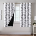 thumbnail image 1 of H.VERSAILTEX 100% Blackout Curtains Camellia Floral Printed Drapes Leah Floral Thermal Bedroom Curtains for Living room with Black Liner 2 Panels,52" x 63",Black, 1 of 6