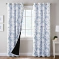 thumbnail image 1 of H.VERSAILTEX 100% Blackout Curtains Camellia Floral Printed Drapes Leah Floral Thermal Bedroom Curtains for Living room with Black Liner 2 Panels,52" x 96",Stone Blue, 1 of 6