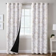 thumbnail image 1 of H.VERSAILTEX 100% Blackout Curtains Camellia Floral Printed Drapes Leah Floral Thermal Bedroom Curtains for Living room with Black Liner 2 Panels,52" x 96",Taupe, 1 of 6