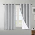 thumbnail image 1 of H.VERSAILTEX 100% Blackout Linen Textured Grommet Curtains for Bedroom, 2 Panels Thermal Insulated Drapes for Living Room(52" x 54", Glacier Gray), 1 of 6