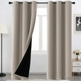 thumbnail image 1 of H.VERSAILTEX Contemporary 100% Blackout Grommet Curtains - Natural Sand Solid Print, 42" x 84", 2 Panels, 1 of 6