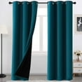 thumbnail image 1 of H.VERSAILTEX 100% Total Blackout Curtains 84 inches Long, Full Light Blocking Drapes with Black Liner for Nursery, Thermal Insulated Draperies 2 Panels Set, Dark Teal, 42" x 84", 1 of 6