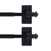 H.VERSAILTEX 2 pack magnetic rod, 16 to 28 inch multipurpose rod for metal doors and washing machines, square finish, black