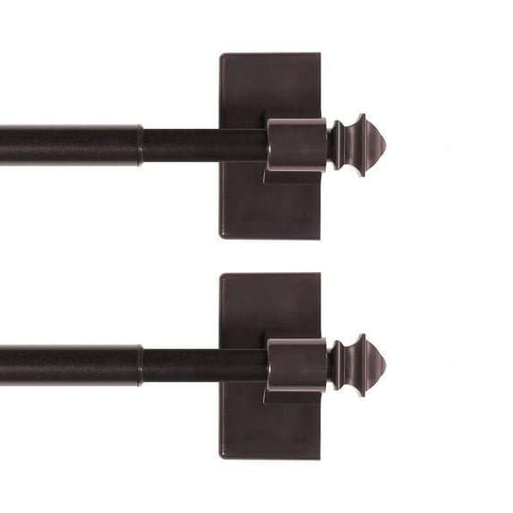 H.VERSAILTEX 2 pack magnetic rod, 16 to 28 inch multipurpose rod for metal doors and washing machines, square finish, brown