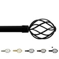 thumbnail image 1 of H.VERSAILTEX Adjustable Twist Cage Single Curtain Rod Set 3/4in Diameter 28-48in , Black, 1 of 7