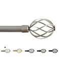 thumbnail image 1 of H.VERSAILTEX Adjustable Twist Cage Single Curtain Rod Set 3/4in Diameter 28-48in , Nickel, 1 of 7
