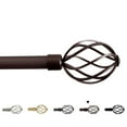 thumbnail image 1 of H.VERSAILTEX Adjustable Twist Cage Single Curtain Rod Set 3/4in Diameter 48-84in , Bronze, 1 of 7