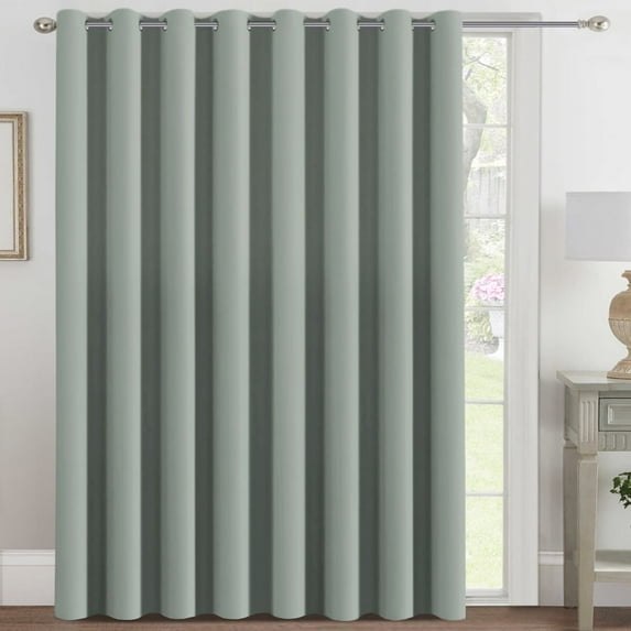 H.VERSAILTEX Blackout Curtain for Sliding Door, Extra Wide Room Divider Thermal Insulated Curtains for Living Room (Light Sage, 100" x 96", 1 Panel)
