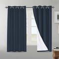 thumbnail image 1 of H.VERSAILTEX Blackout Curtains 63 Inch Length, Linen Textured Thermal Insulated Window Curtain 2 Panels Set, Soundproof Draperies (52" x 63", Navy), 1 of 6