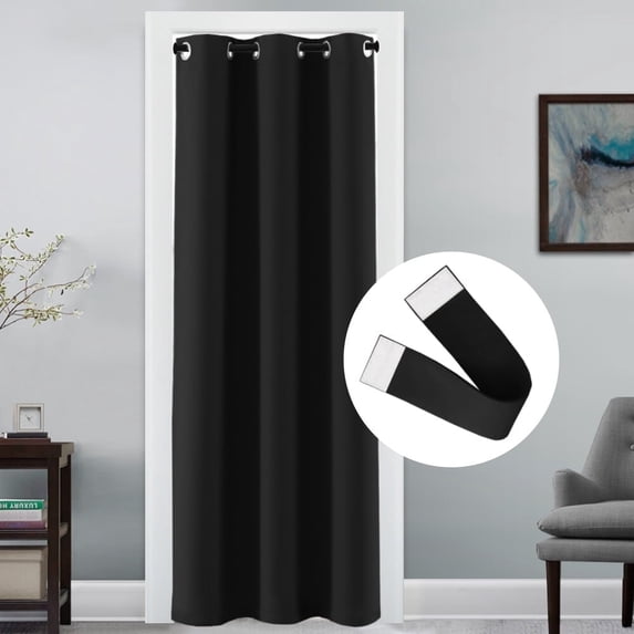 H.VERSAILTEX Contemporary Blackout Grommet Curtains, 42" x 80", 1 Panel, Black