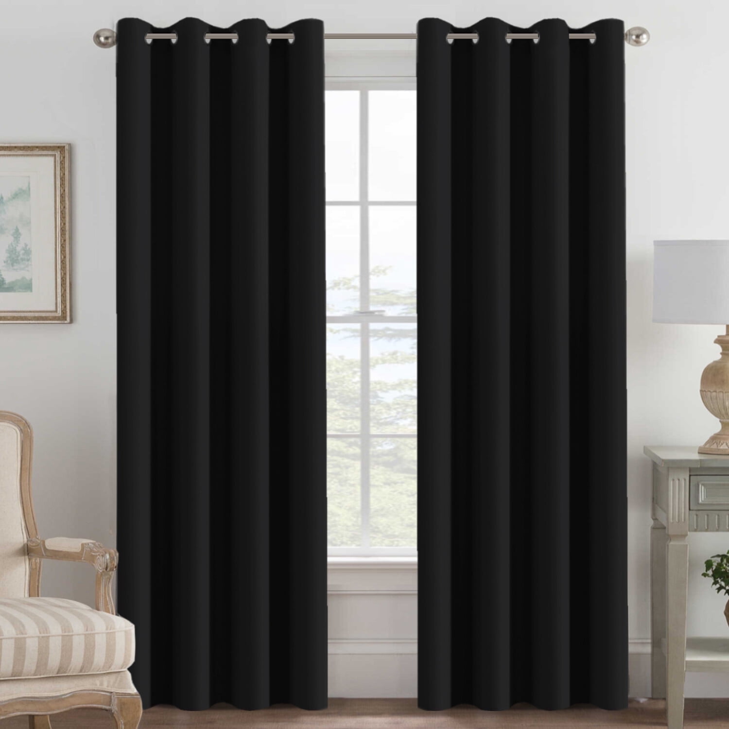 H.VERSAILTEX Blackout Curtains for Bedroom, Contemporary Solid Print ...