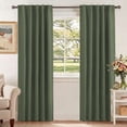 thumbnail image 1 of H.VERSAILTEX Bronze Green Semi Blackout Window Curtain Panels, Set of 2, 42 x 84 Inches, Back Tab & Rod Pocket Drapes for Bedroom, Living Room, 1 of 6