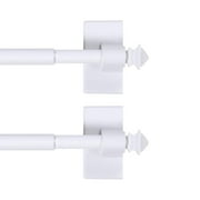 H.VERSAILTEX Classic Collection Contemporary Stainless Steel Square Adjustable Magnetic Curtain Rods, 16 - 28 in White