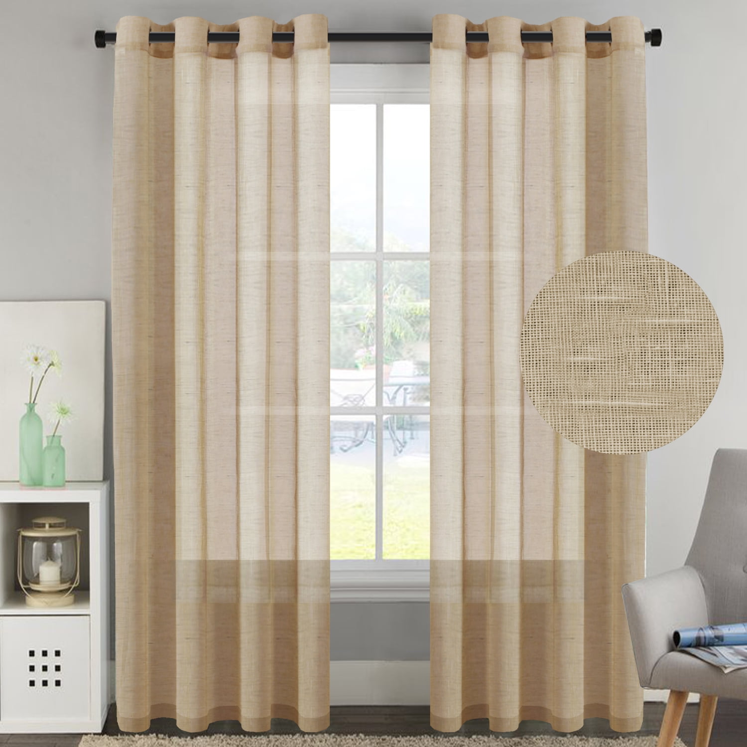 PrimeBeau 52 - Inch Width by 96 - Inch Length Linen and Poly