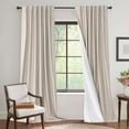 thumbnail image 1 of H.VERSAILTEX Contemporary Faux Linen 100% Blackout Back Tab/Rod Pocket/Hook Belt Thermal Insulated Curtain Sets for Bedroom, 2 Panels, 52"x 84", Natural, 1 of 6