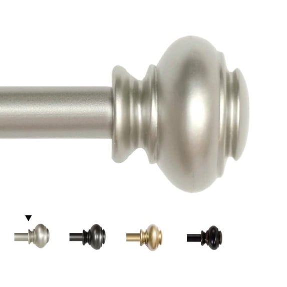 H.VERSAILTEX Curtain Rod for Windows 48 - 84 Inch, 3/4 Inch Diameter Decorative Curtain Rod Set, Nickel