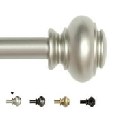 H.VERSAILTEX Curtain Rods for Windows 28" to 48", 3/4 Inch Adjustable Length Decorative Indoor/Outdoor Drapery Rods, Nickel