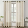 thumbnail image 1 of H.VERSAILTEX Farmhouse Natural Linen Sheer Curtains Flax Linen Blended Semi-Sheer Soft Privacy Grommet Drapes Set of 2 Panels for Bedroom , 52"x 108" ,Linen, 1 of 6
