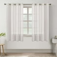 thumbnail image 1 of H.VERSAILTEX Farmhouse Natural Linen Sheer Curtains Flax Linen Blended Semi-Sheer Soft Privacy Grommet Drapes Set of 2 Panels for Bedroom , 52"x 54" ,White, 1 of 6