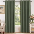 thumbnail image 1 of H.VERSAILTEX Light Blocking Thermal Insulated Window Curtains Bedroom Darkening Drapes for Living Room Back Tab/Rod Pocket Draperies, 2 Panels, 52" x 84", Bronze Green, 1 of 6