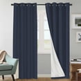 thumbnail image 1 of H.Versailtex Contemporary Farmhouse Navy Solid Print Grommet Blackout Curtains, 52 x 96 Inches, 2 Panels, 1 of 6