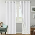 thumbnail image 1 of H.VERSAILTEX Contemporary 100% Blackout Grommet Curtain Sets, 52 x 84 Inches, 2 Panels Bright White, 1 of 6