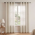 thumbnail image 1 of H.VERSAILTEX Linen Light Filtering Curtains 2 Panel Sets 96" Long - Semi Transparent Privacy Sheer Curtains for Living Room Bedroom, Ivory, 52" x 96", 1 of 6