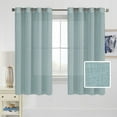 thumbnail image 1 of H.VERSAILTEX Linen Sheer Curtains 63 inch Long for Bedroom - Airy Semi Privacy Sheer Curtains for Living Room Flax Texture, Cloud Blue, 2 Panels, 52" x 63", 1 of 7