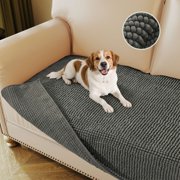 H.VERSAILTEX Plush Chenille Couch Cover, Anti Slip Washable Soft Durable Furniture Protector, 3 Cushion Sofa Slipcover for Dogs Cats Kids, 35" x 82"1 Pack, Grey