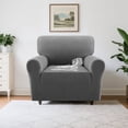thumbnail image 1 of H.VERSAILTEX Premium Jacquard Stretch Sofa Cover with Waterproof Seat & Elastic Bottom Protection for Kids,Pets 1-Piece Furniture Protector Slipcover(Armchair,Grey), 1 of 7