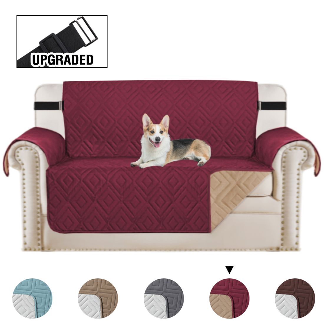 H.VERSAILTEX Reversible Sofa Slipcover Water Resistant Furniture Protector Pet Couch Covers with