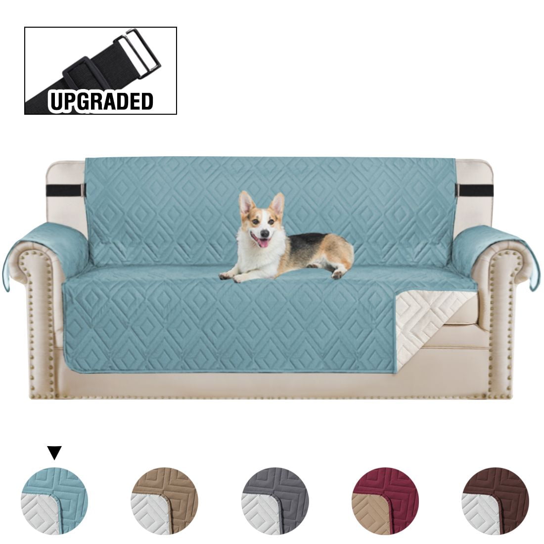 H.VERSAILTEX Reversible Sofa Slipcover Water Resistant Furniture Protector Pet Couch Covers with