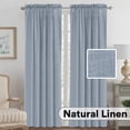 thumbnail image 1 of PrimeBeau H.VERSAILTEX Privacy Linen Draped Semi-Sheer Curtains, 2 Piece Set, 1 of 7