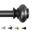 thumbnail image 1 of H.VERSAILTEX Single Curtain Rods for Windows Indoor/Outdoor, 66 to 120 Inches 3/4 Inch Diameter Drepery Rods with Brackets, Pewter, 1 of 6