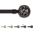 thumbnail image 1 of H.VERSAILTEX Single Retractable Curtain Rod for Windows 66"-120"，3/4 Inch Diameter Carved Hollow Ball Tail,Bronze, 1 of 7