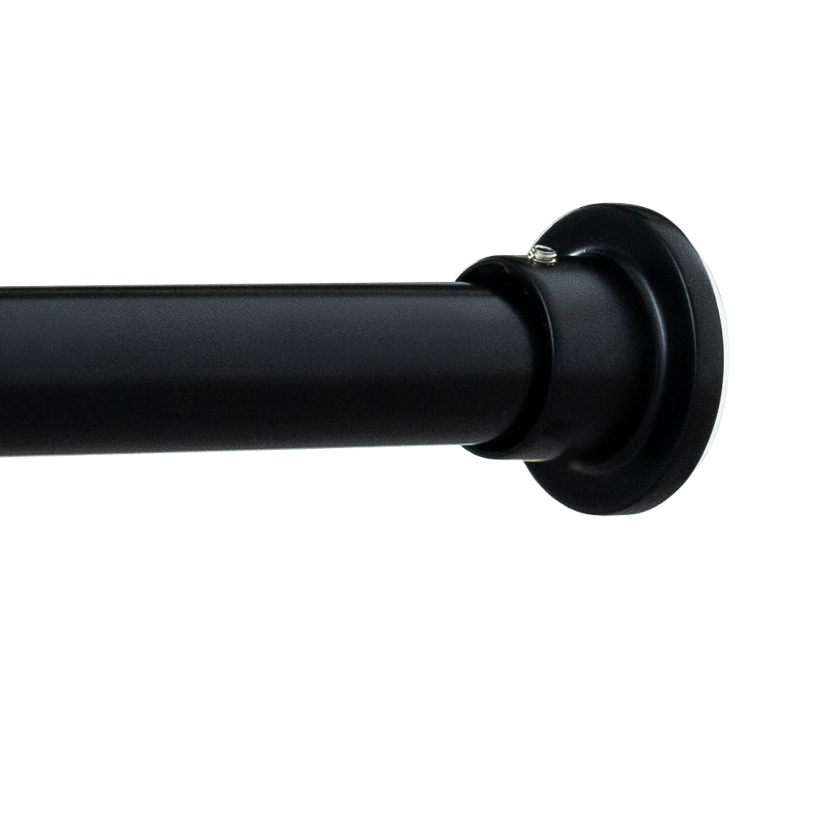 H.VERSAILTEX Single Shower Curtain Rod Non Slip Adjustable 26-78 inch with Spring Tension for Bathroom，Black