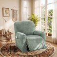 thumbnail image 1 of H.VERSAILTEX Split 4-Panel Velvet Recliner Chair Cover, High Stretch Non-Slip Washable Recliner Slipcover for Living Room, Sea Grass, 1 of 6