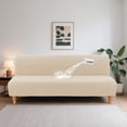 thumbnail image 1 of H.VERSAILTEX Stretch Jacquard Futon Slipcover, 100% Waterproof Non-Slip Washable Armless Futon Cover for Kids, Pets and Furniture Protection, Ivory,, 1 of 7