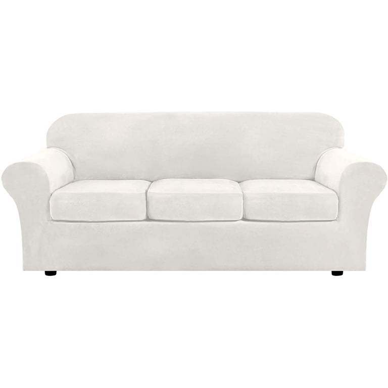 Stretch Velvet Plush Sofa Slipcover, Individual