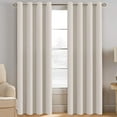 thumbnail image 1 of H.VERSAILTEX White Solid Grommet Blackout Curtains for Living Room((Ivory, 52" x 84", 1 Panel), 1 of 5