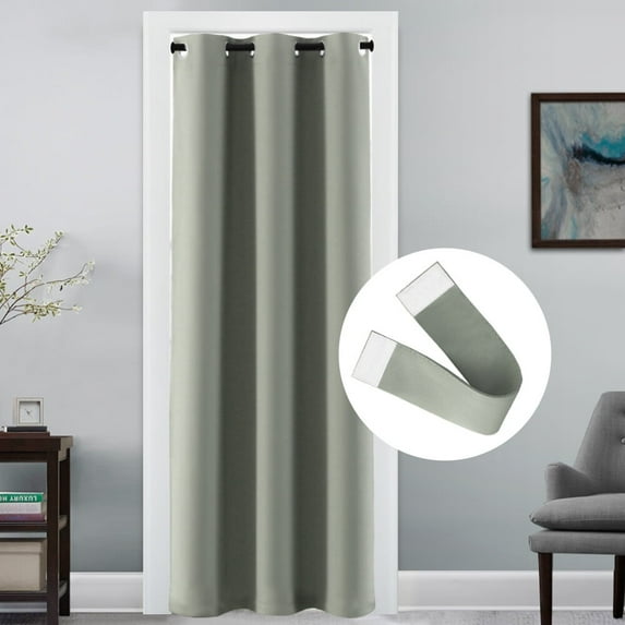 H.VERSIALTEX Blackout Curtains for Doorways and Closets, Thermal Insulated Room Dividers (Sage Green, 42" x 80", 1 Panel)