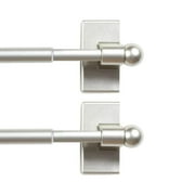 H.Versailtex Contemporary Magnetic Curtain Rods, 0.5 in and 0.5 in, Stainless Steel Ball Adjustable, 16 - 28 in,Nickel